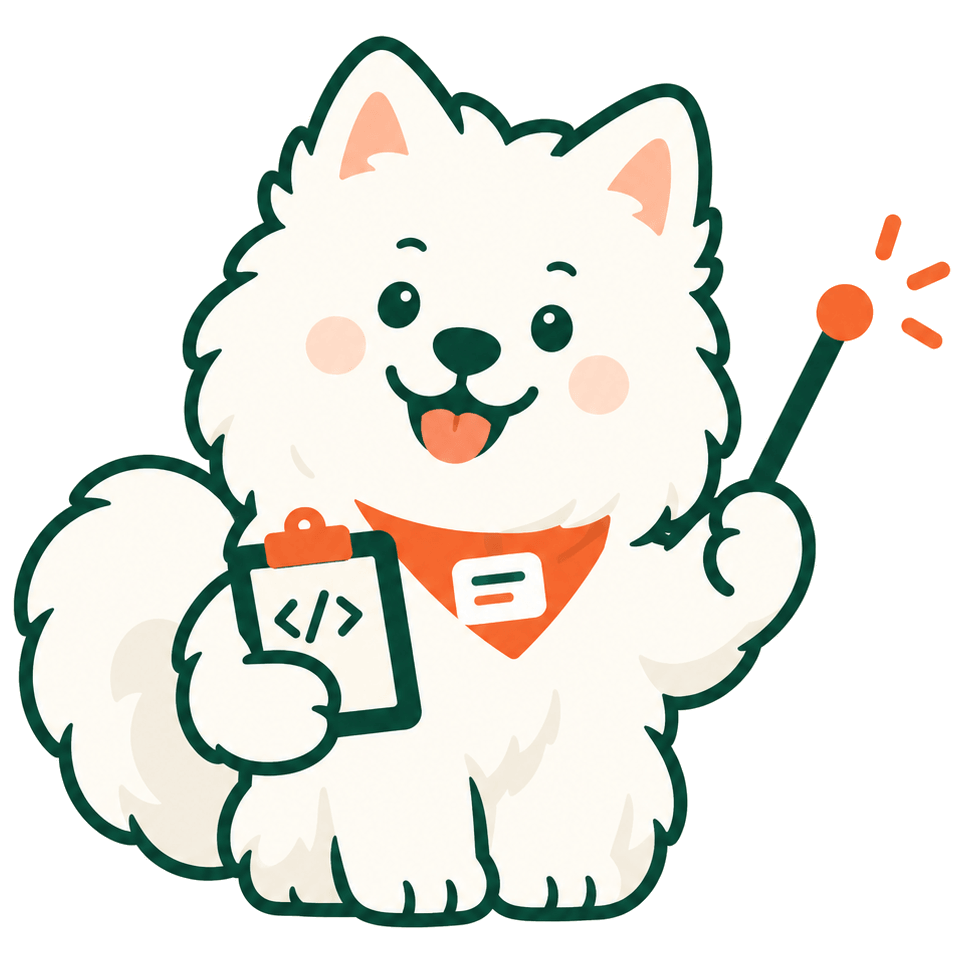 ResetDog Samoyed coding assistant mascot